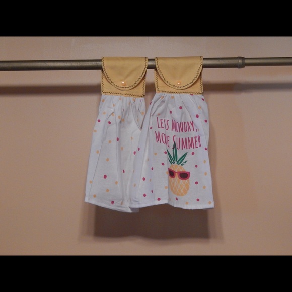 Pineapple Less Monday More Summer Hanging Towel, Set of 2 - Kitchen, Décor - Picture 1 of 1